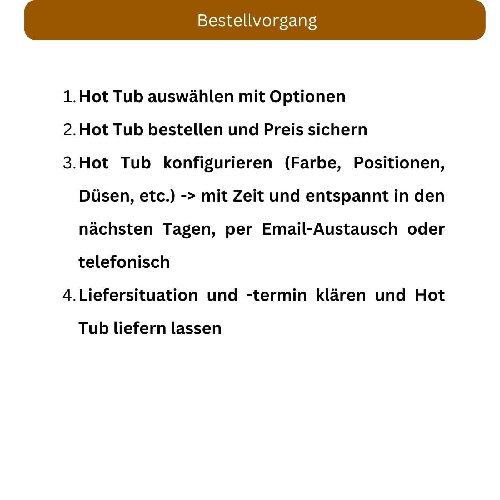 Hot Tub Bestellvorgang