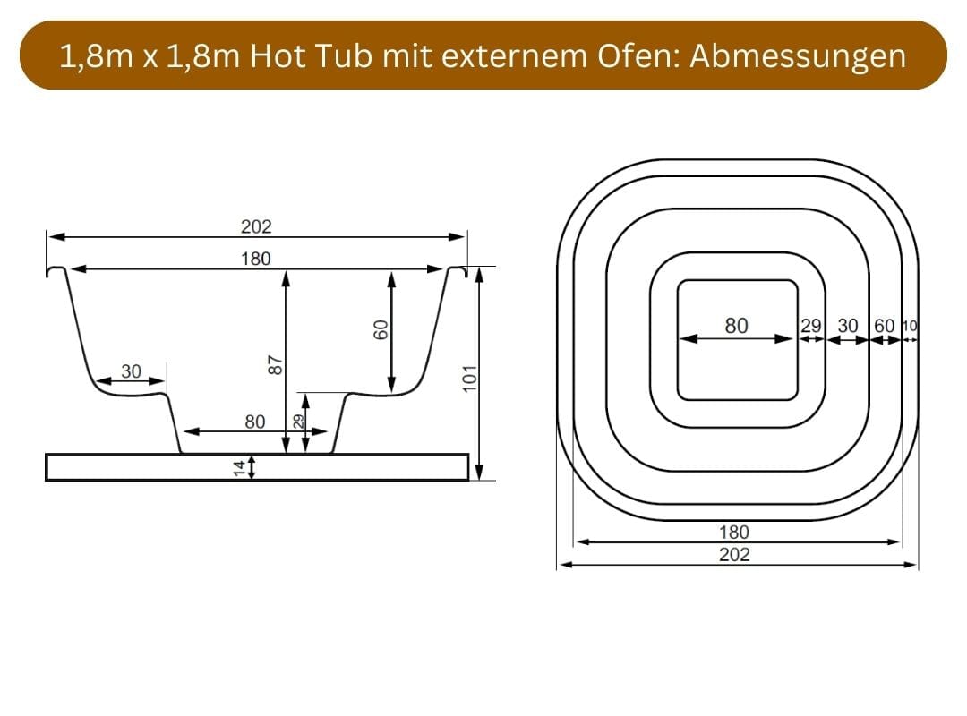 Hot Tub Abmessungen