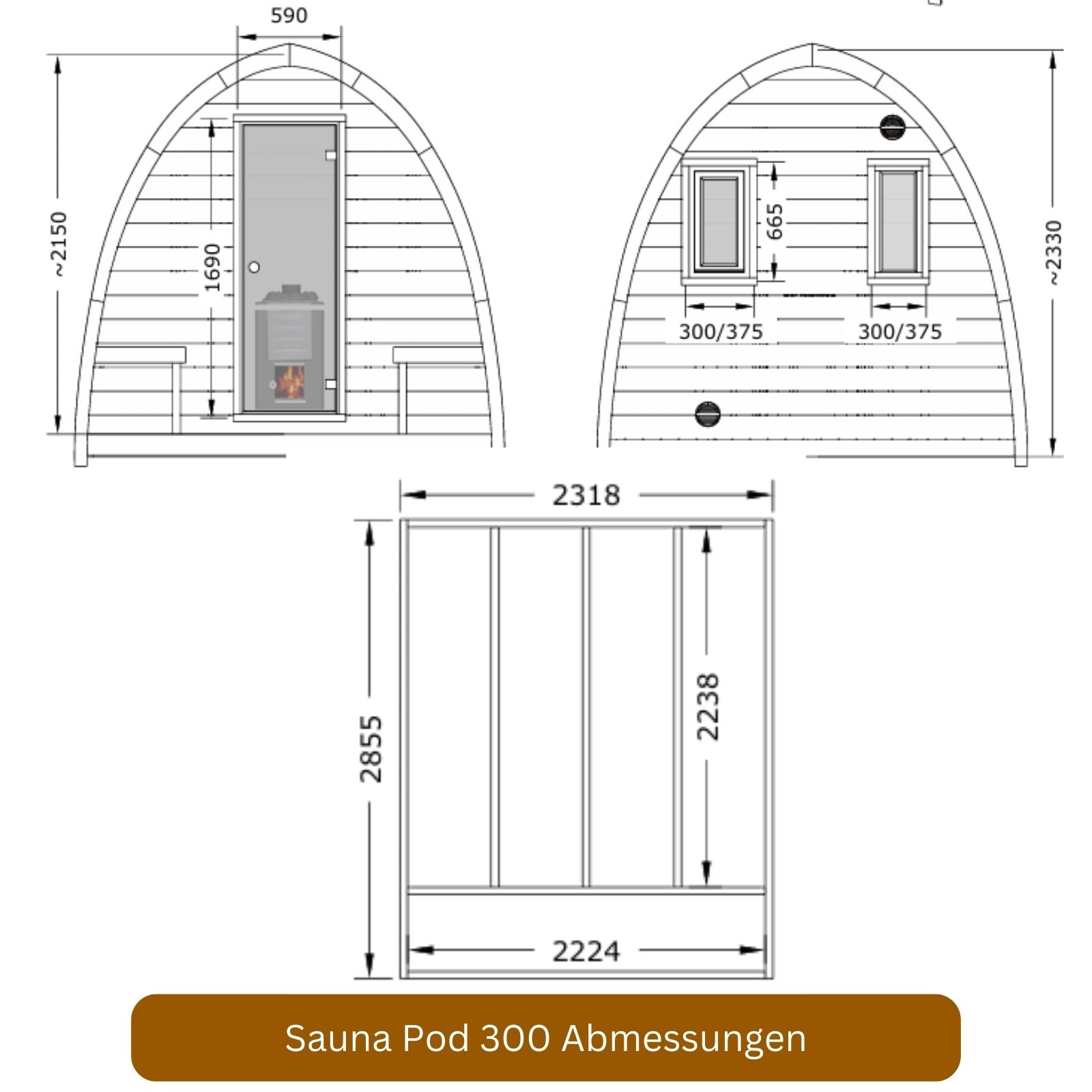 Sauna Pod 300 Abmessungen