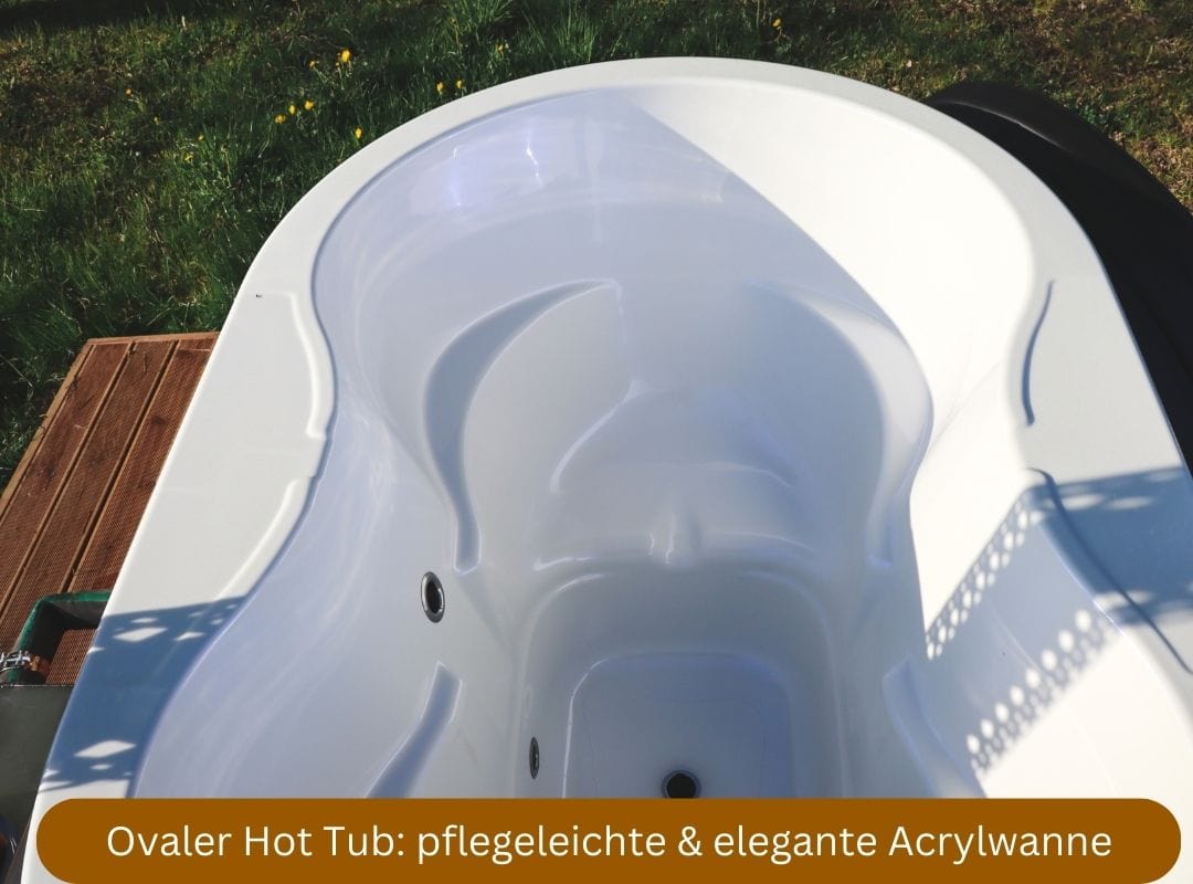 ovaler Hot Tub mit externem Ofen
