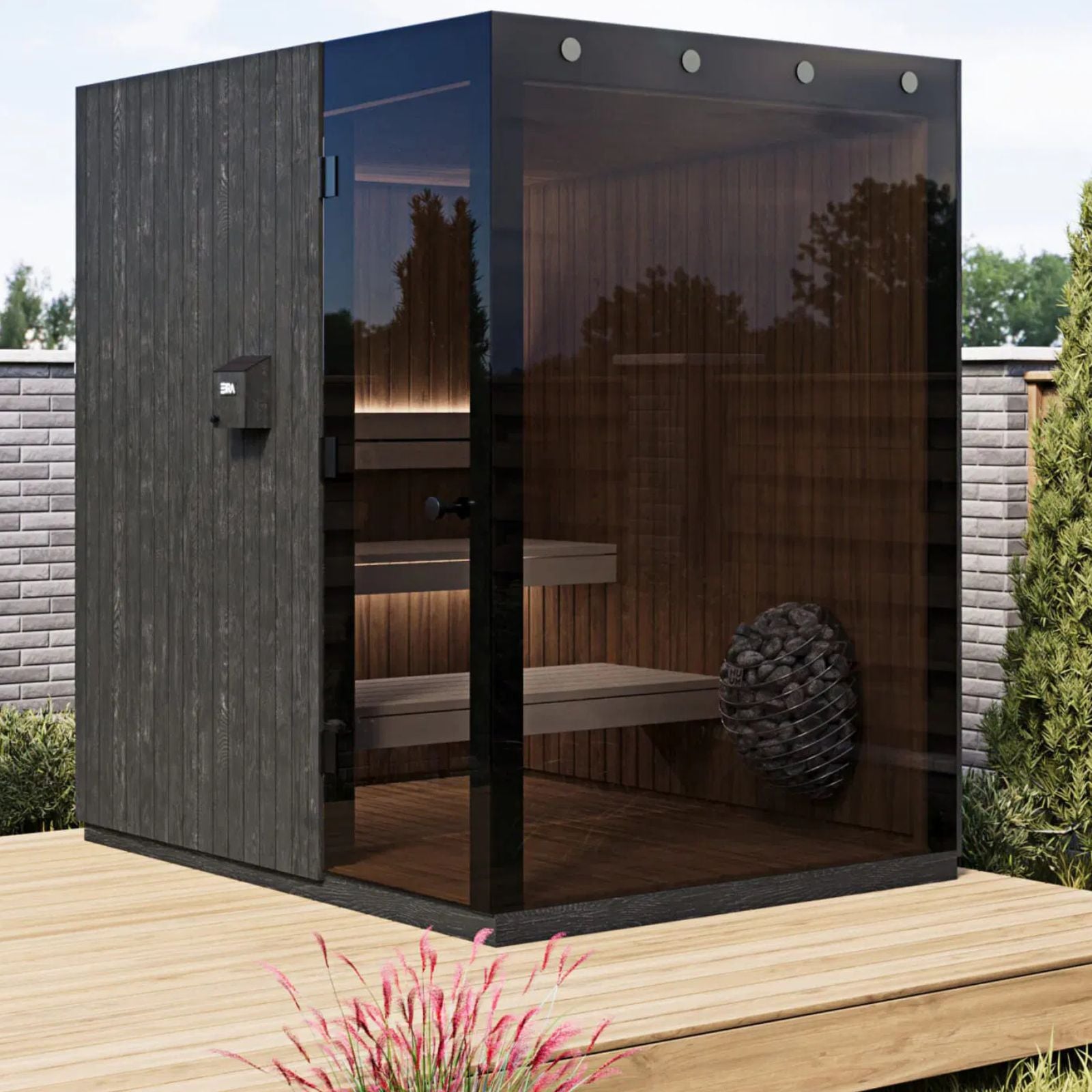 Noir 170 Cube Gartensauna von Woodarchitects