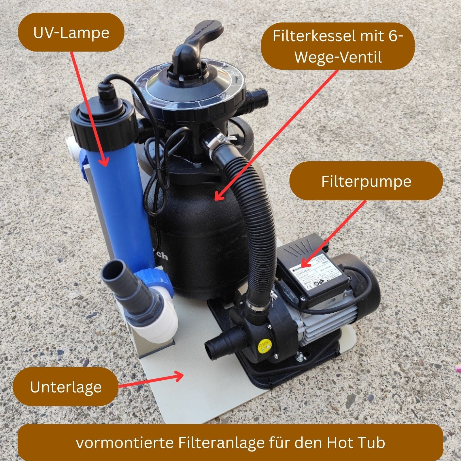 Hot Tub Filteranlage mit UV-Lampe