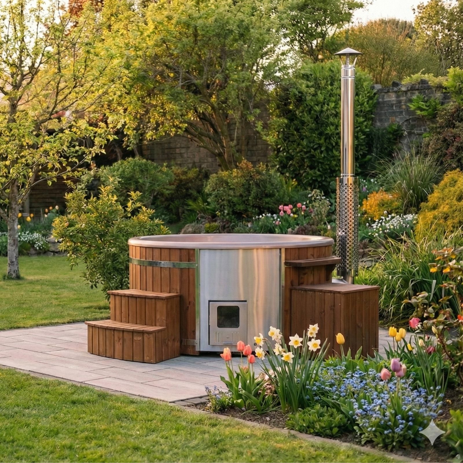 Hot Tub RUND 200 (Acryl, integrierter Ofen)