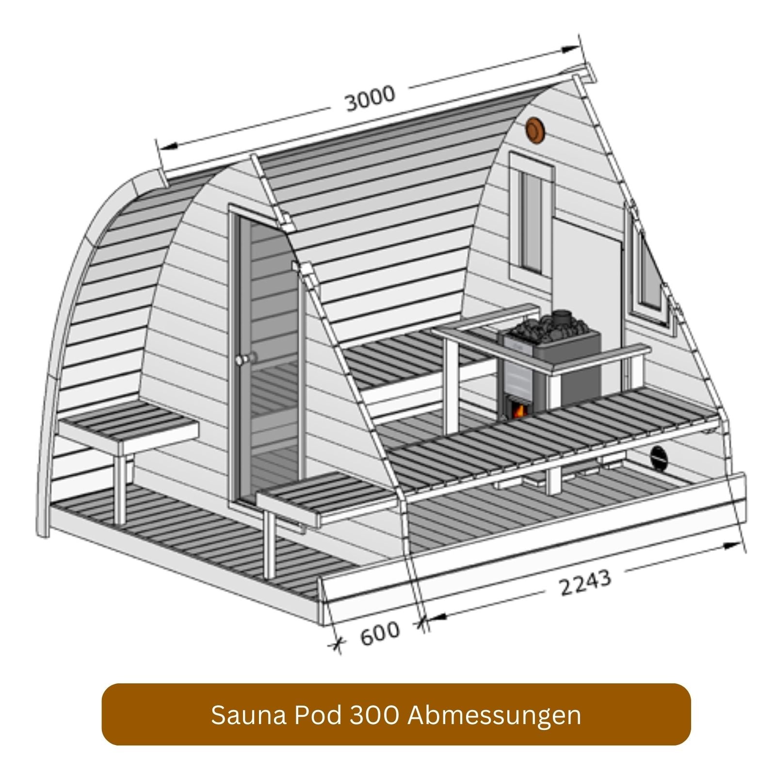 Sauna Pod 300 Abmessungen